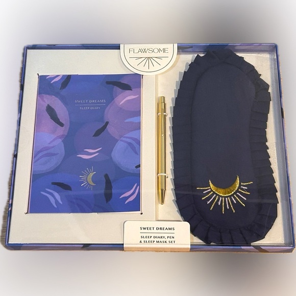 Flawsome Sweet Dreams Sleep Diary, Pen & Sleep Mask Set. Brand New In Box. - Picture 2 of 10